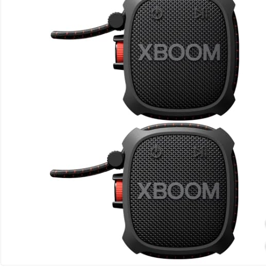 LG XBOOM Go - Altavoz portátil inalámbrico con sonido potente XG2TBK - Paquete de 2