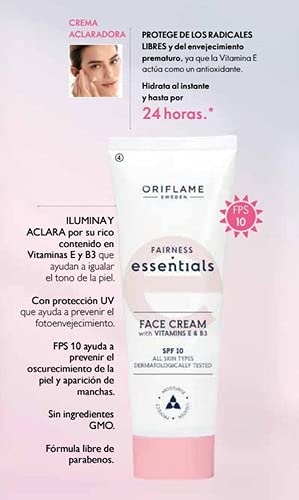 Crema facial Despigmentante con FPS 10 Vitamina E y B3