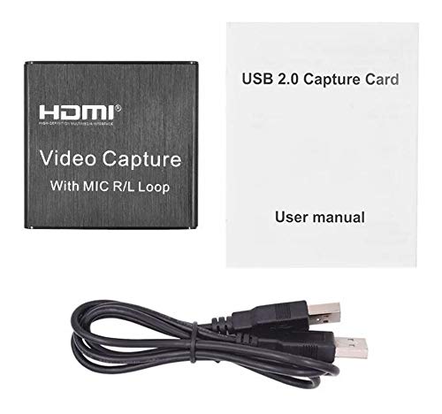 CARYWON Capturadora de Video HDMI, 4K HDMI a USB 3.0 Convertidor Video, Tarjeta de Captura de Video 1080P @ 60Hz con Entrada de Micrófono de 3.5 mm para Windows/Linux/OBS Grabación de Enseñanza