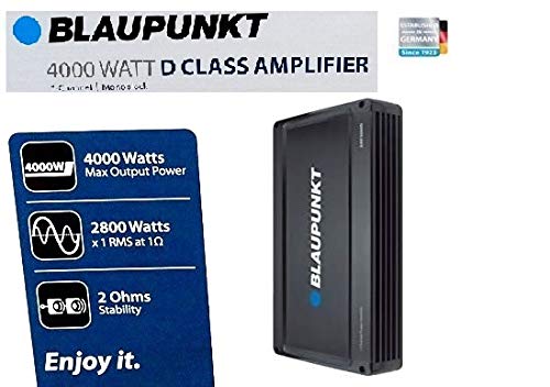 Blaupunkt AMP4000D AMP4000D - Amplificador monobloque de clase D con control remoto de graves
