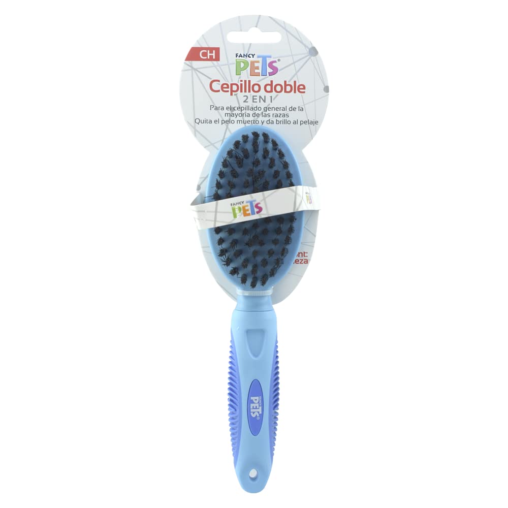 Cepillo Doble Fancypets Cerdas Suaves y Púas para Perro Tamaño Chico