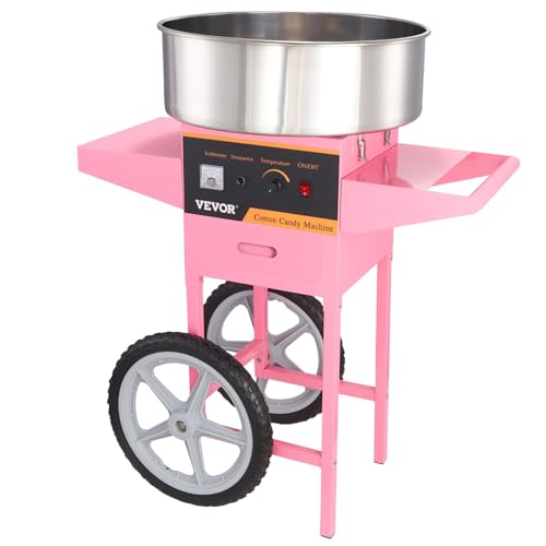 Carro Eléctrico de Algodón VEVOR Rosa con Tazón de Acero Inoxidable y Cuchara de Azúcar