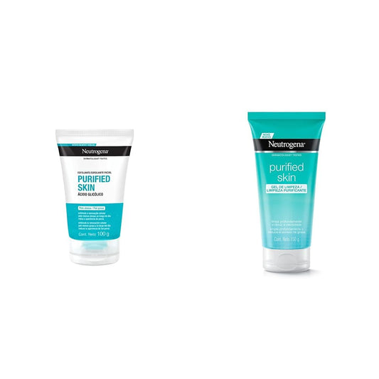 Exfoliante Facial Neutrogena Purified Skin Ácido glicólico 100 g, 1 + Gel Limpiador Facial Purified Skin Ácido glicólico 150 g