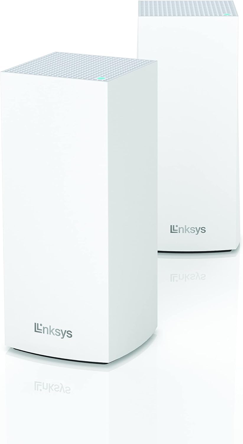 Linksys MX8400 Velop Mesh WiFi 6 Sistema: AX4200, Red inalámbrica de Tres Bandas para Cobertura Completa del hogar, Puertos Gigabit Ethernet (Blanco, 2 Unidades)
