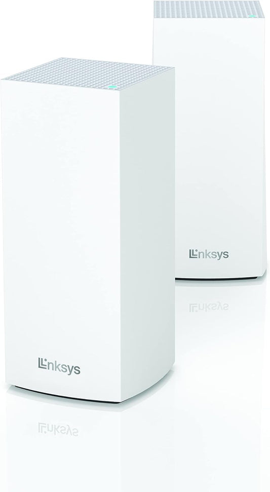 Linksys MX8400 Velop Mesh WiFi 6 Sistema: AX4200, Red inalámbrica de Tres Bandas para Cobertura Completa del hogar, Puertos Gigabit Ethernet (Blanco, 2 Unidades)