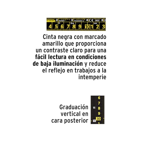 Flexómetro Truper Negra 10 m contra Impactos
