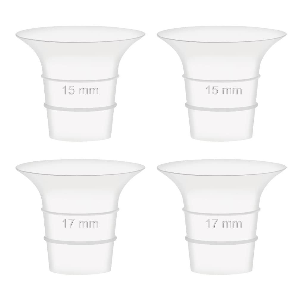 Inserto de embudo Maymom de 15 y 17 mm compatible con Elvie Single/Double Electric y copa portátil Stride de 24 mm. No es una pieza de repuesto original.