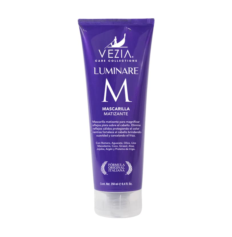 Kit Shampoo Matizante Vezia Luminare y Acondicionador para Mechas y Canas 300 ml