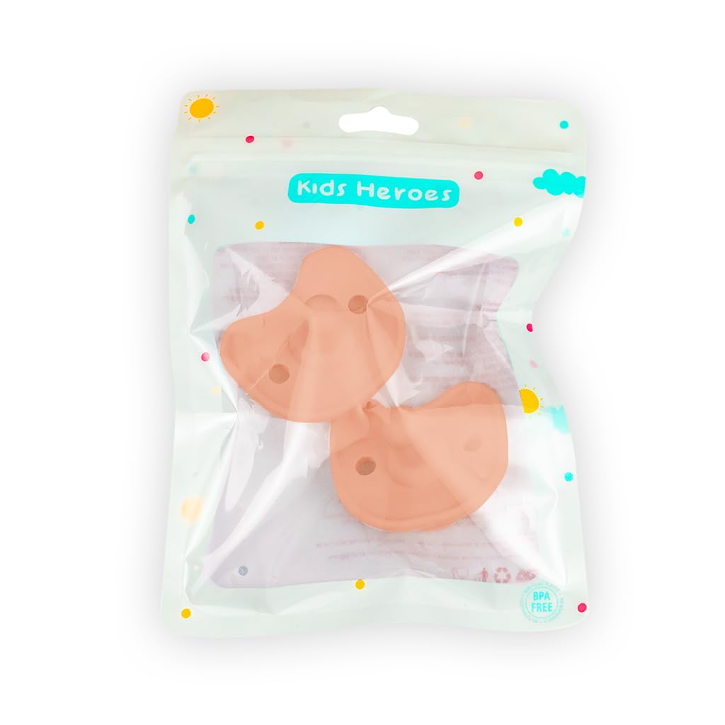 Kids Heroes Chupones para Bebe 0 a 3 Meses de Una Sola Pieza de Silicona, Chupones Ortodonticos 0-3 meses Libre de BPA, Paquete de 2 (Rosa)