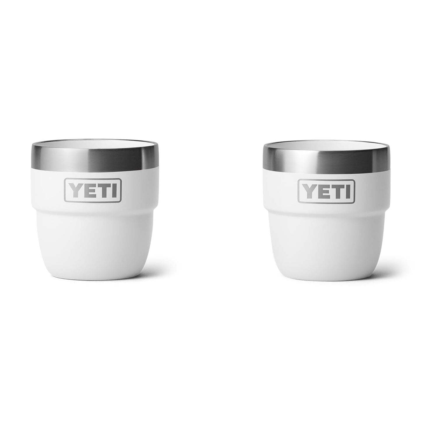Taza YETI Rambler Blanco de Acero Inoxidable con Aislamiento al Vacío, Paquete de 2