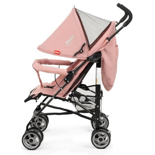 D´Bebé Carriola Aerostar Color Rosa- Carriola de bastón con 5 posiciones de respaldo