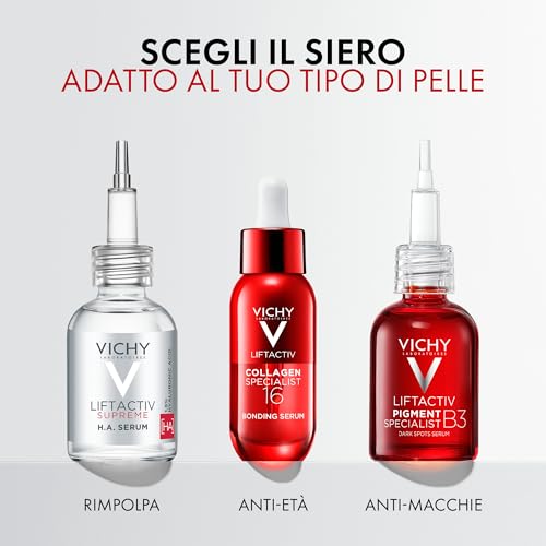 Vichy Liftactiv Collagen 16 Sérum 30ml: Primer Sérum facial anti-signos de la edad con tecnología co-bonding para estimular el colágeno de la piel