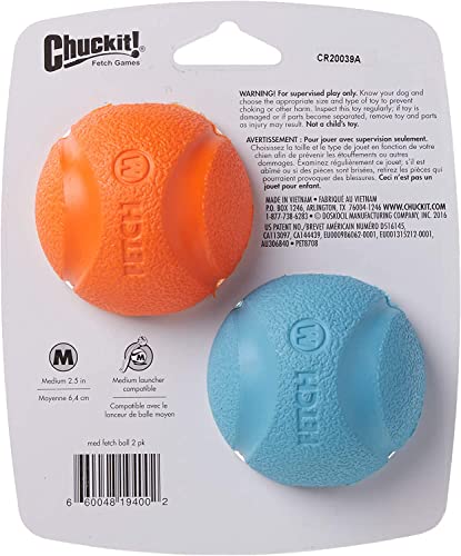 Chuckit! Fetch Ball, Variados, 2-Pack, Medium