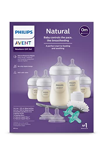 Biberón Natural Philips AVENT Respuesta Natural Juego de Regalo para Bebé Recién Nacido