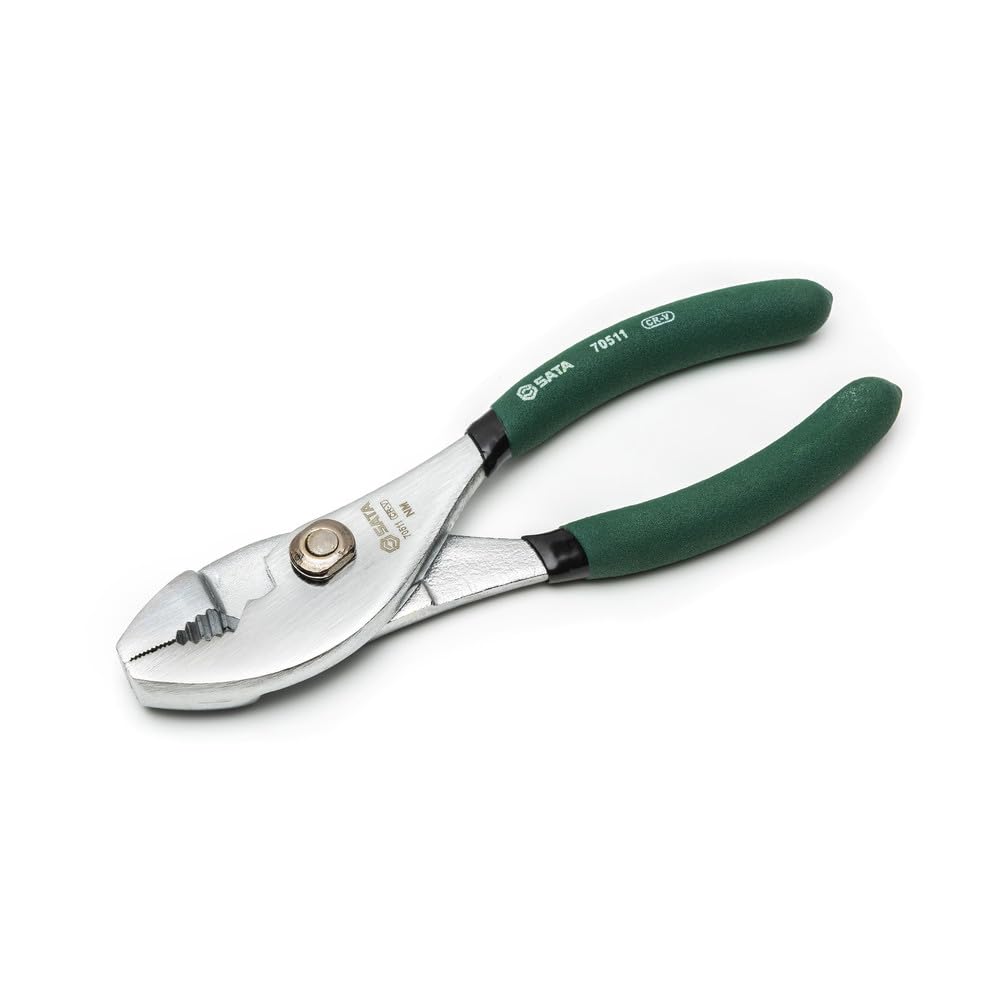 ST70511ST - Alicates SATA de 6 pulgadas, cuerpo de acero al cromo vanadio, con asas verdes y conjunto de junta de remache