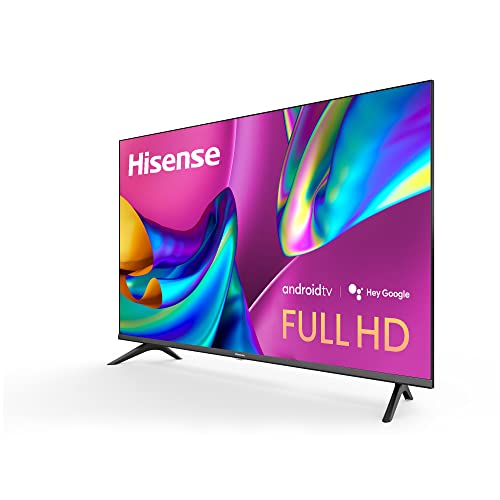 Hisense Serie A4 32 Pulgadas FHD 1080p Smart TV Android con DTS Virtual X, Modos de Juego y Deportes, Chromecast Integrado, compatibilidad con Alexa (32A4FH, Modelo 2022), Negro