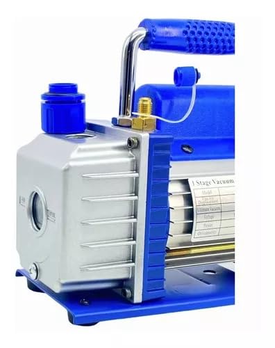 FIXITFAST Bomba de vacío rotativa de paletas de una etapa 3CFM 5 Pa 1/3HP para aire acondicionado refrigerante HVAC herramienta de aire, puerto de entrada abocardado Capacidad de aceite 225ml Azul