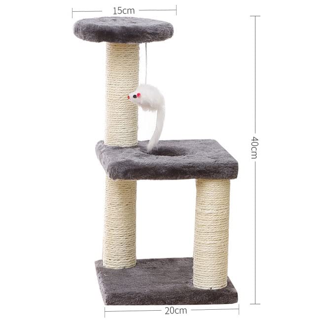 FRANCISCO Árbol para Gatos,Tres Capas Torre para Gatos,Varios Niveles con Postes Rascadores de Sisal, Centro de Actividades,Juguete para Ratones,Casa de Juegos para Gatitos,Mueble para Gato.