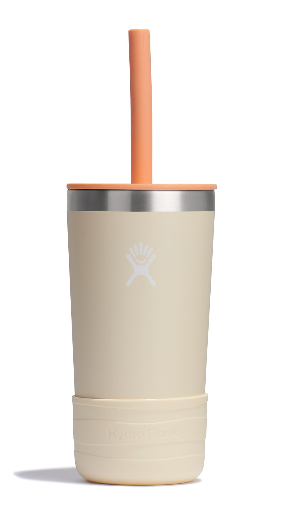Hydro Flask - Vaso para niños de 12 onzas con tapa y popote para la escuela, acero inoxidable aislado en crema de coco