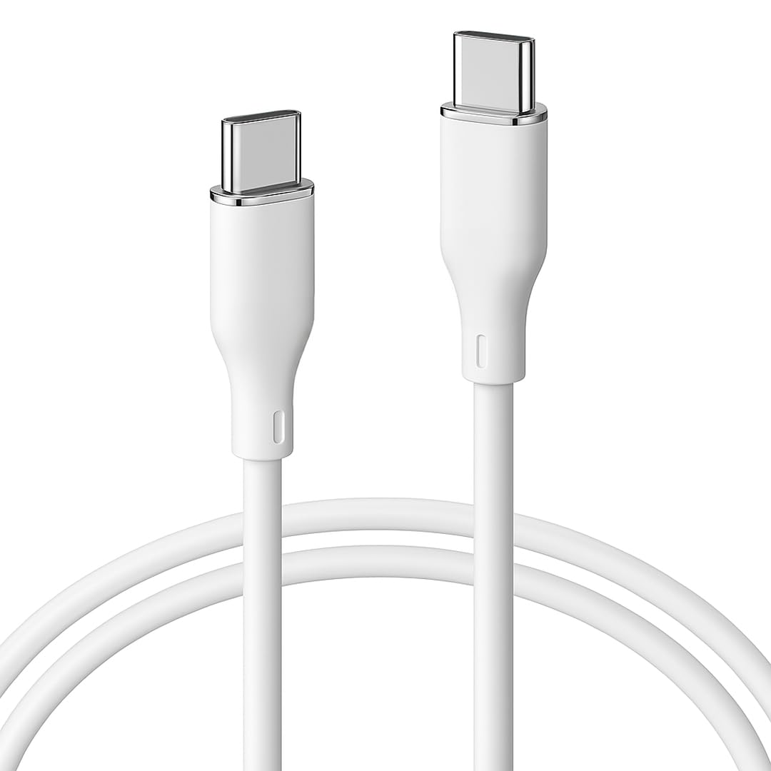 Cable Tipo C MUBITECH Blanco Negro Carga Rápida 65W PD 1 Metro para Dispositivos Tipo C