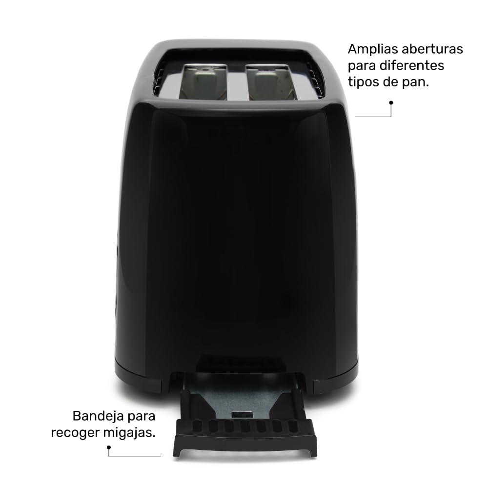 TAURUS LUCERNA | Tostador para Pan | 2 Rebanadas | 6 Niveles de Tostado | Paro automático | Paredes de tacto frío | Amplias aberturas