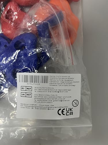 KINSPORY 20 Piezas de agarres de Escalada en Roca con Nariz de Cerdo Colorida con Dos Asas Azules, Juego de Accesorios de Montaje Incluido