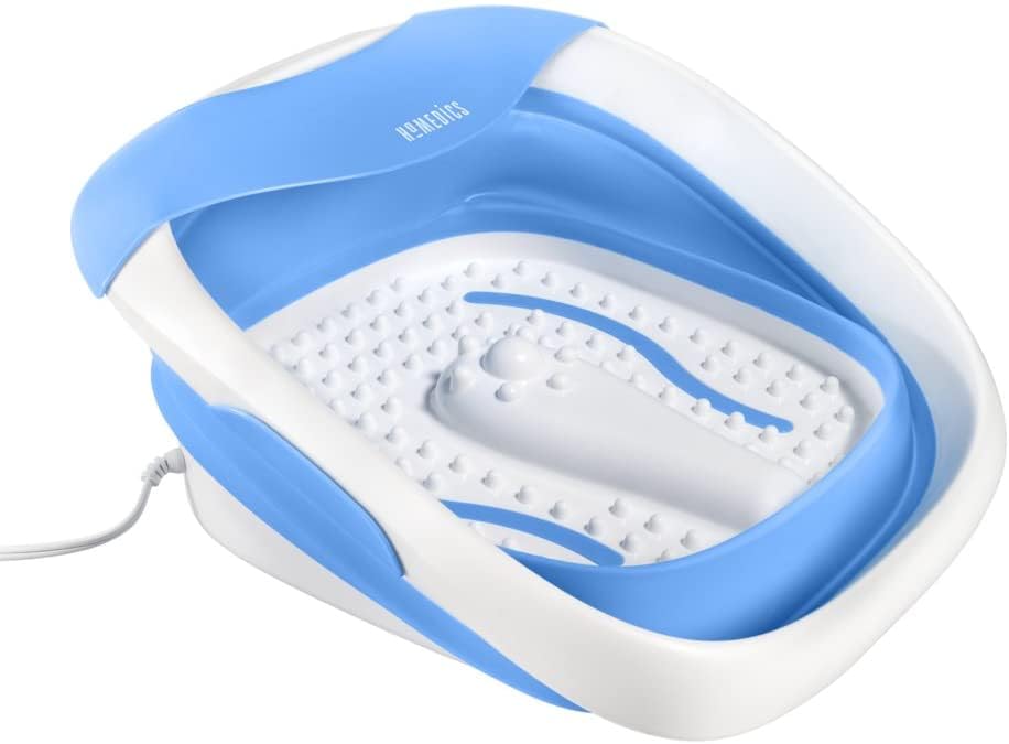 HoMedics Compact Pro Spa Collapsible Footbath with Heat | Vibration Massage, Acu-Node Surface, Heat Maintenance | Improves Circulation, Soothe Tired Muscles, Collapsible Tub for Easy Storage