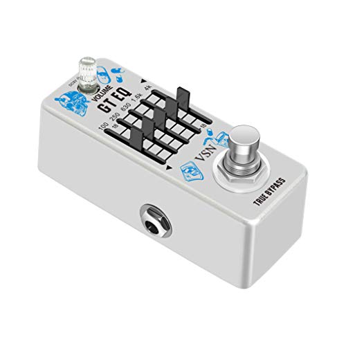 VSN Guitar Equalizer Pedal 5-band Parametric EQ Guitar Effect Pedal Frequency Compensator ±18dB Range for Mini Size True Bypass