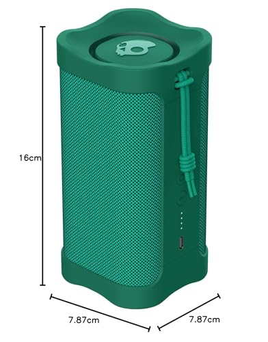 Skullcandy Terrain - Altavoz inalámbrico Bluetooth IPX7 Impermeable con radiadores pasivos duales Personalizados, batería de 14 Horas, muñequera de Nailon y estéreo inalámbrico Verdadero