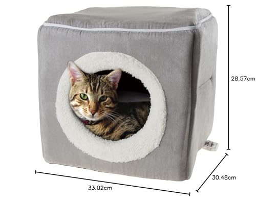 Petmaker Cat Pet Bed, Cave, Soft Indoor Enclosed Covered Cavern/House for Cats, Kittens, and Small Pets
