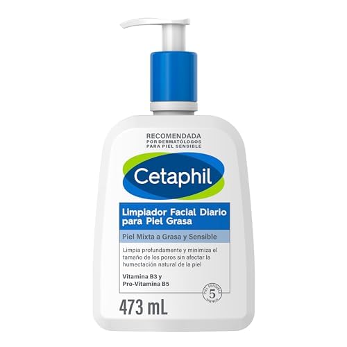 CETAPHIL Limpiador Facial Diario Para Piel Grasa 473ml + Crema Hidratante Facial Mate 3 en 1 Neutrogena Face Care Intensive D Pantenol 100g