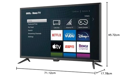 onn 100012589 32 pulgadas LED 720P HDTV Smart W,ROKU (Reacondicionado)
