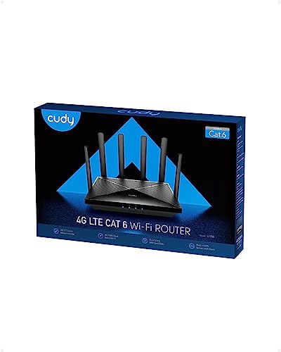 Cudy - Enrutador WiFi 4G LTE Cat 6, chipset Qualcomm, enrutador de módem LTE, enrutador celular Dual SIM 4G, WiFi de doble banda AC1200, 4 puertos Gigabit, OpenVPN, WireGuard, bloqueo de banda, TTL,