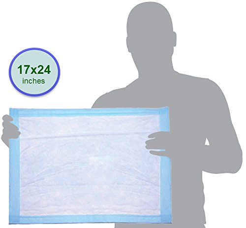 Baby Diaper Changing Table Underpad Liner - Economy Pack 50 Count (17Wx24L) - Absorbent Hospital Pad Liner for Incontinence and Moisture Protection - Waterproof Chux by BrightCare