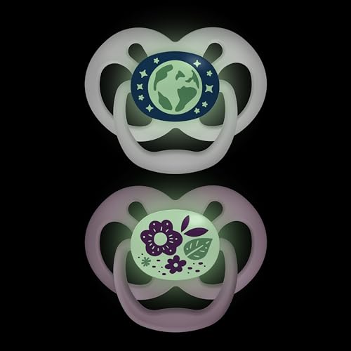 Chupetes Dr. Brown's Advantage Glow-in-The-Dark Rosa, 2 Piezas, Etapa 2, 6-12 Meses