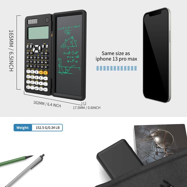 iDock calculadora científica,Calculadora Multifunción 2 en 1,Pantalla multivista con Tableta de Escritura LCD borrable