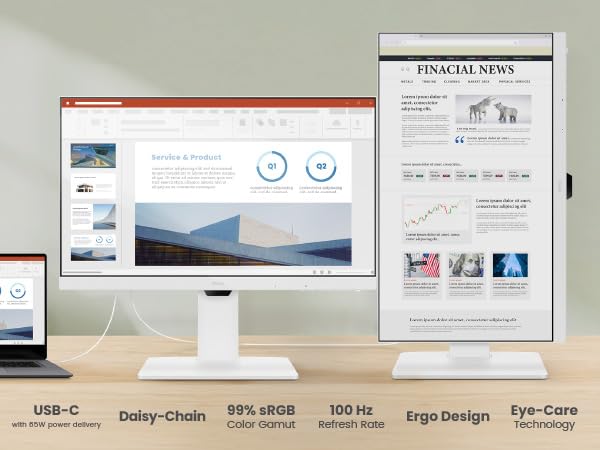 BenQ GW2486TC Monitor de concentrador USB de oficina de 24 pulgadas 1080p | Modo de codificación | IPS | Tecnología de cuidado ocular | Brillo adaptativo | Altura ajustable | Monitor blanco |