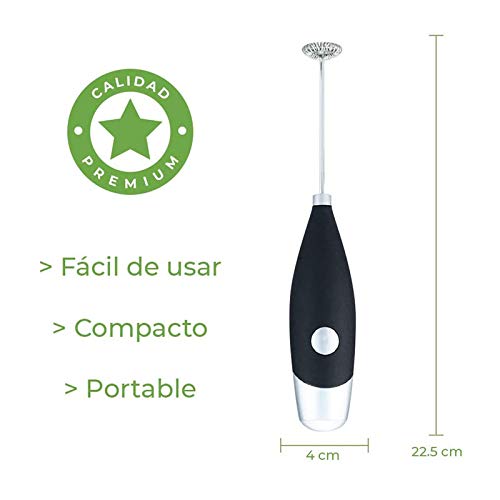 Batidor Eléctrico de Mano Espumador De Leche De Alta Calidad Mezclador Bebidas Fácil De Usar Batidor Portátil Para Café y Lattes Milk Frother