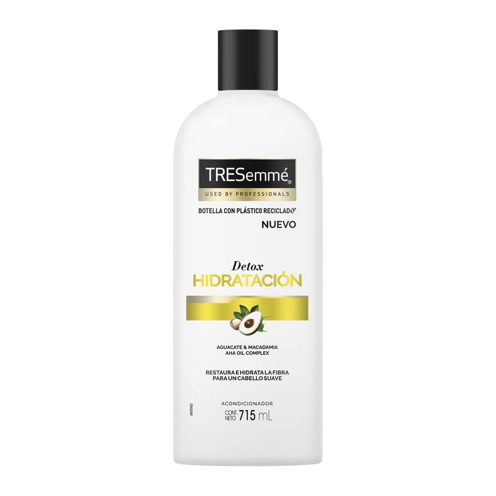 TRESemme Acondicionador sin parabenos Detox Hidratación con aguacate y macadamia 715 ml + Tresemmé Shampoo sin parabenos y sin colorantes Crecimiento Máximo con cafeína y vitamina B 715 ml