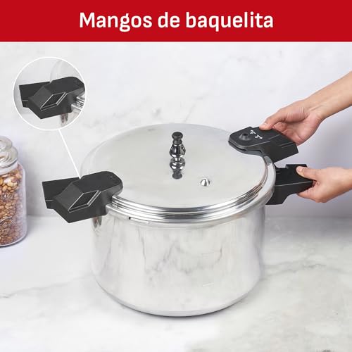 Olla Express T-fal Plateada 15 L con Cinco Sistemas de Seguridad y Fácil Limpieza