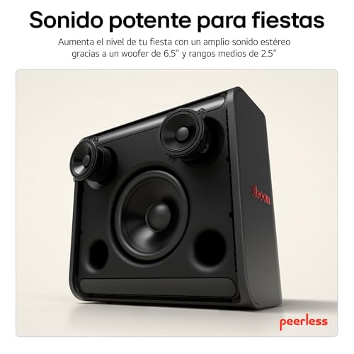 LG xboom Stage 301 AI by will.i.am | Bocina Bluetooth Portátil | Sonido Estéreo con AI y Calibración Inteligente | 12 hrs de Batería | Resistente al Agua IPX4 | Karaoke y DJ App