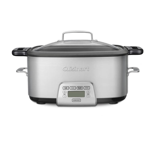Cuisinart 3-in-1 Cook multi-cooker central, olla de cocción lenta, vaporizador, Acero inoxidable, 7.5 l, 1
