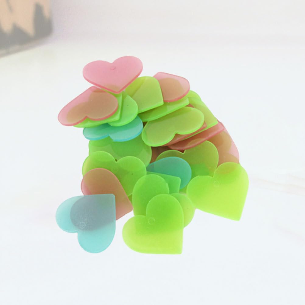 Toyandona - 200 pegatinas de pared con forma de corazón que brillan en la oscuridad, luminosas fluorescentes y extraíbles, para decoración de la habitación de los niños, guarderías, dormitorios