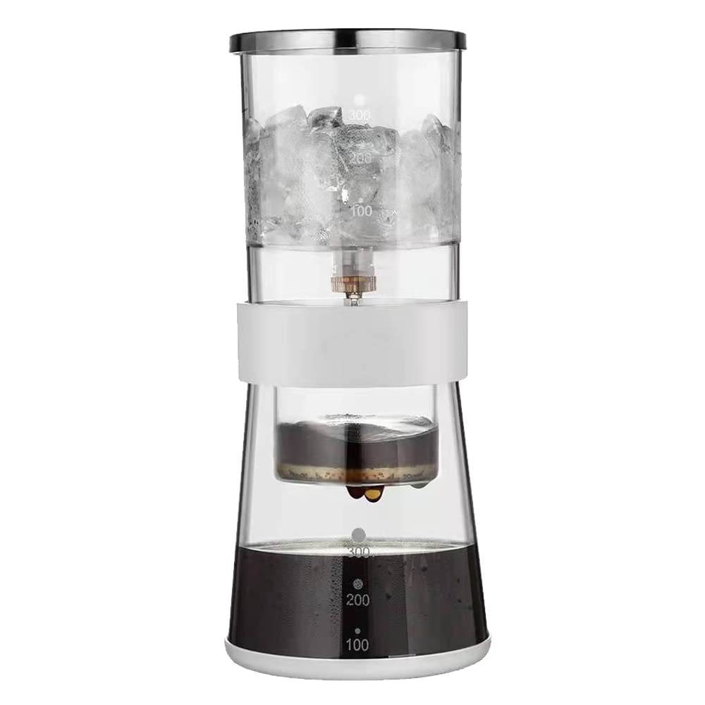 BLARYETI - Cafetera para goteo de hielo, 14 onzas, café frío, gotero suave, lento, frío, gotero, concentrado, con flujo de agua ajustable, filtro de acero inoxidable