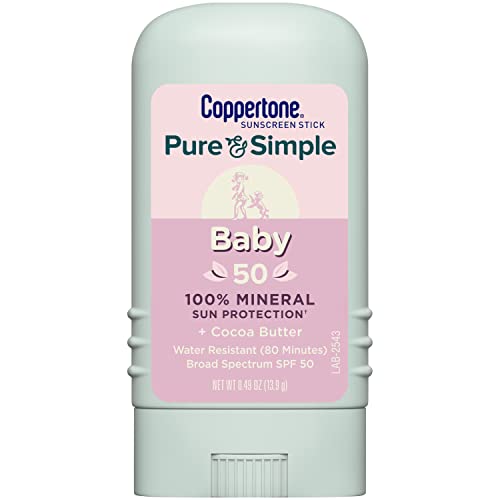 Coppertone - Protector solar WaterBabies Pure & Simple en barra, amplio espectro, SPF, 50.49 onzas