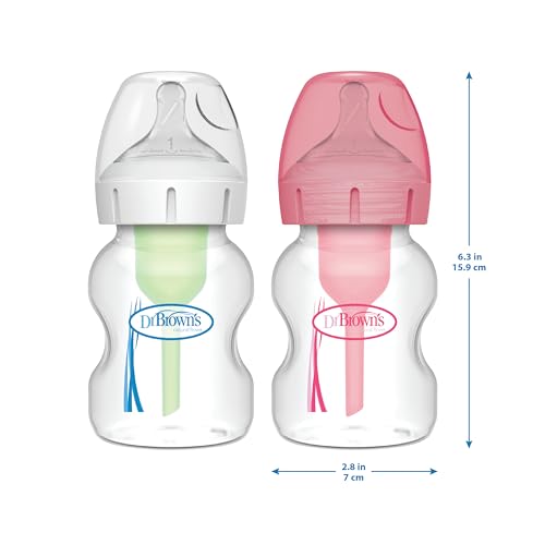 Dr. Brown's Options+ Wide-Neck Baby Bottle, 5 Ounce