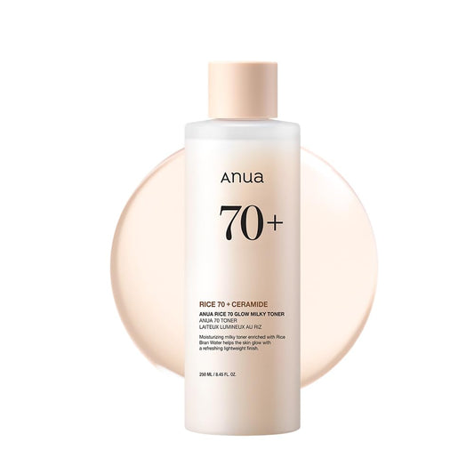 Rice 70 Glow Milky Toner, for Glass Skin and Brightening, Rice Water, Niacinamide, Ceramides, Panthenol, Fragrance-Free, Non comodogenic, Fungal Acne Safe, Korean Skin Care, 250ml | Skincare Coreano