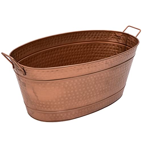 ACHLA Designs tina ovalada martillada chapada en cobre