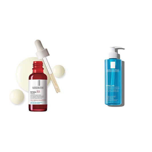 La Roche-Posay La roche posay retinol b3 serum anti-arrugas 30 ml + Effaclar Gel Purificante Gel Limpiador Facial para Piel Grasa, 400 ml