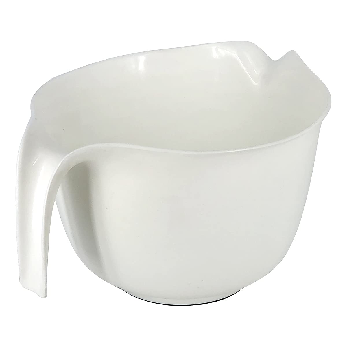 GLAD - tazón para mezclar con asa, 3 cuartos de galón, plástico resistente con boquilla de vertido y base antideslizante, apto para lavaplatos para cocinar y hornear, color blanco